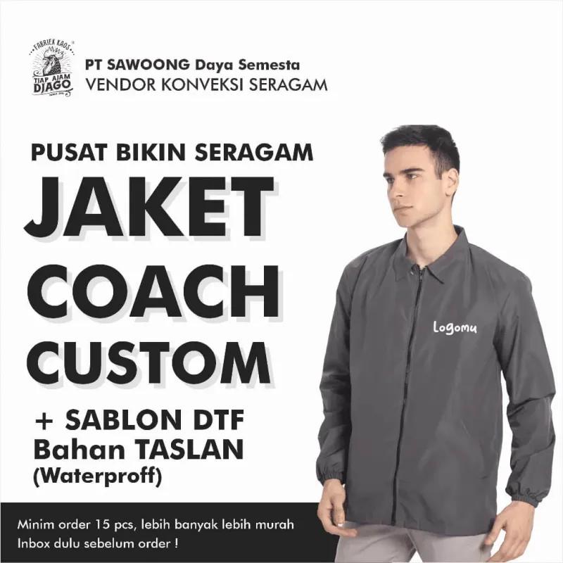 Seragam JAKET COACH CUSTOM Premium, SABLON