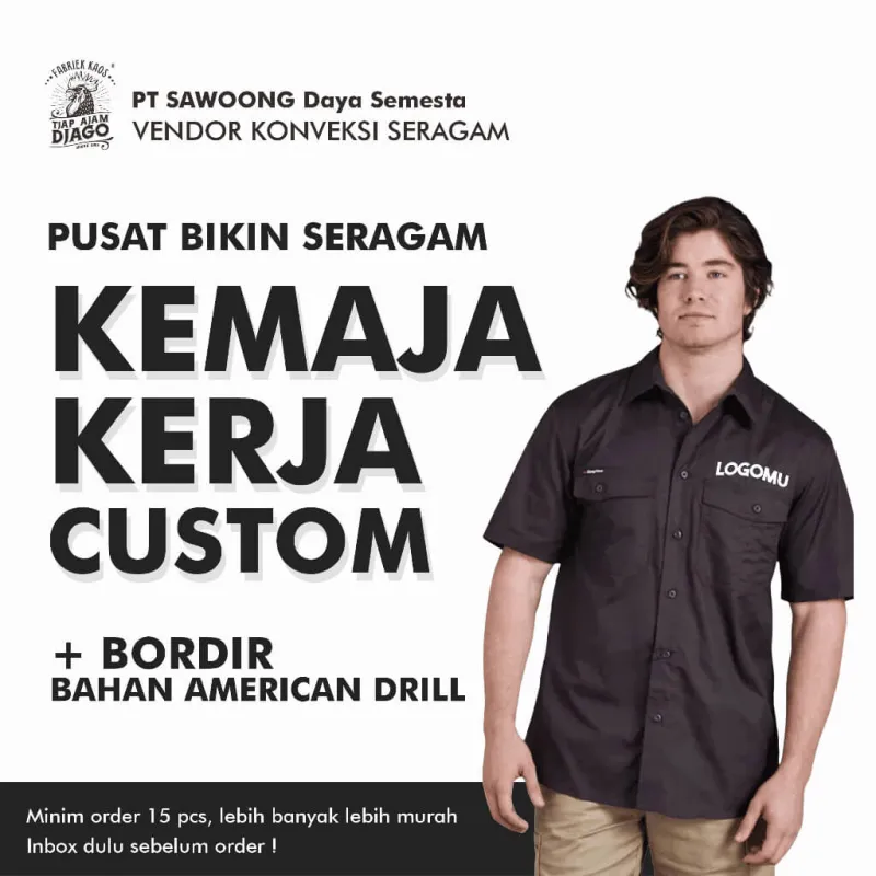 Seragam KEMEJA KERJA UNIFORM CUSTOM, American Drill